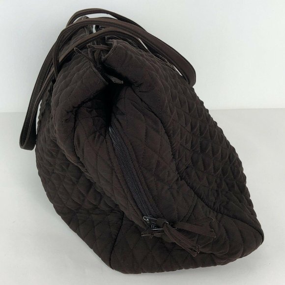 VERA BRADLEY Quilted Espresso XL Tote Weekender Carry On Bag & Laptop Briefcase - Picture 3 of 12